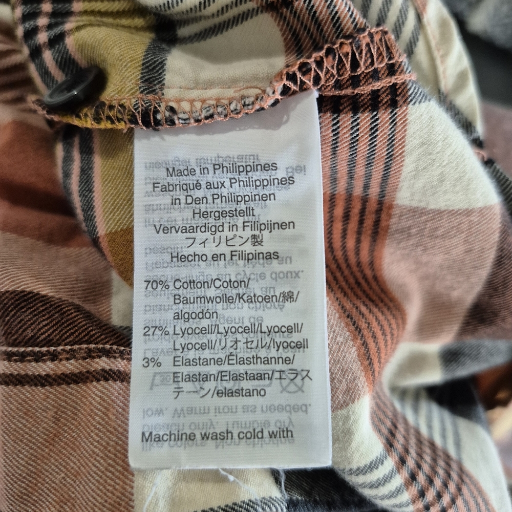 Madewell Ex Boyfriend Button Down Plaid Flannel Shirt Size Large - Picture 4 of 9